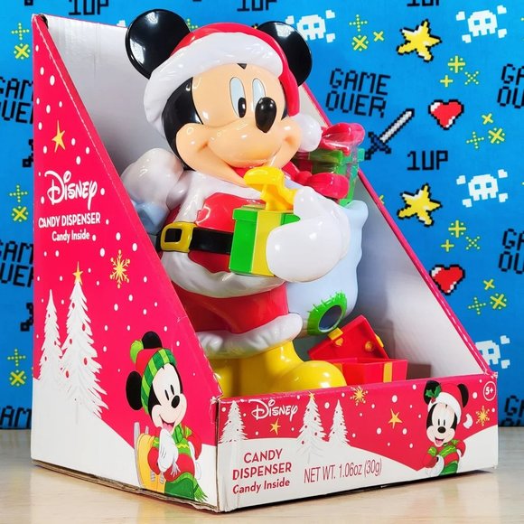 Disney Mickey Mouse 10" Christmas Santa Candy Dispenser Limited Edition New - Picture 2 of 12